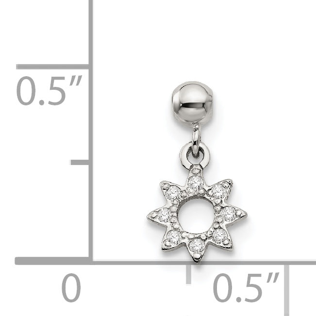 Sterling Silver Mio Memento Cz Dangle Star Charm