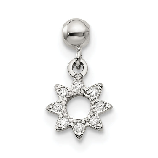 Sterling Silver Mio Memento Cz Dangle Star Charm