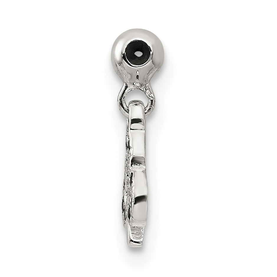Sterling Silver Mio Memento Black Cz Dangle Club Charm