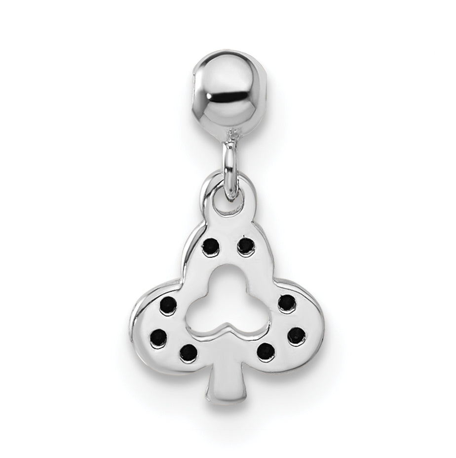 Sterling Silver Mio Memento Black Cz Dangle Club Charm