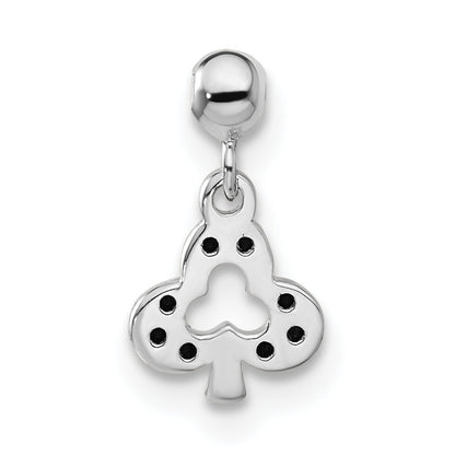 Sterling Silver Mio Memento Black Cz Dangle Club Charm