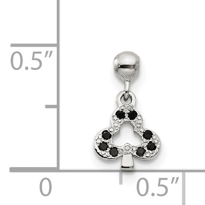 Sterling Silver Mio Memento Black Cz Dangle Club Charm
