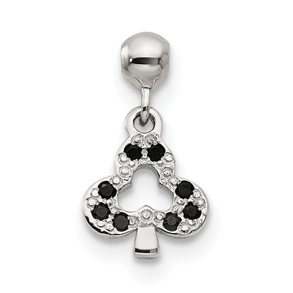 Sterling Silver Mio Memento Black Cz Dangle Club Charm