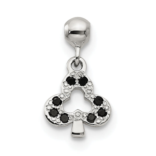 Sterling Silver Mio Memento Black Cz Dangle Club Charm