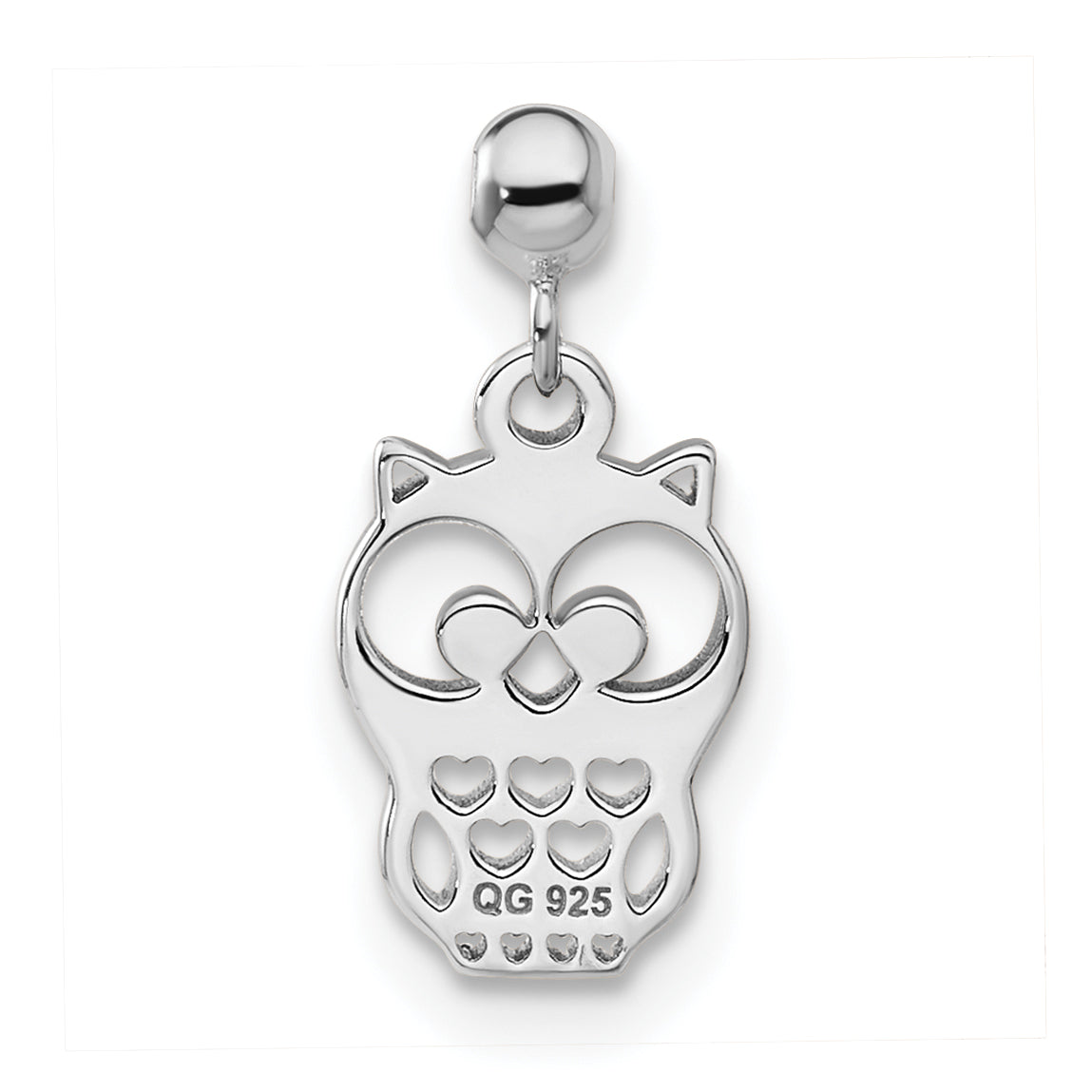 Sterling Silver Mio Memento Enamel Dangle Owl Charm