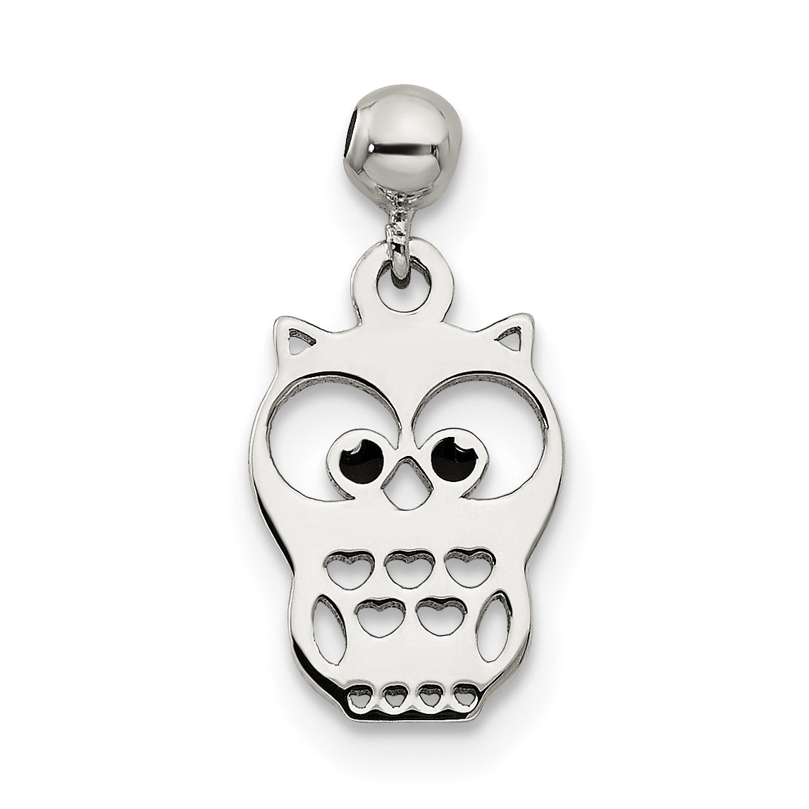 Sterling Silver Mio Memento Enamel Dangle Owl Charm