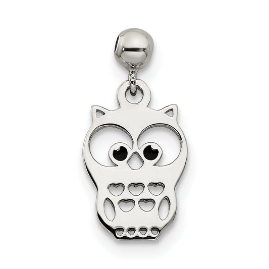 Sterling Silver Mio Memento Enamel Dangle Owl Charm