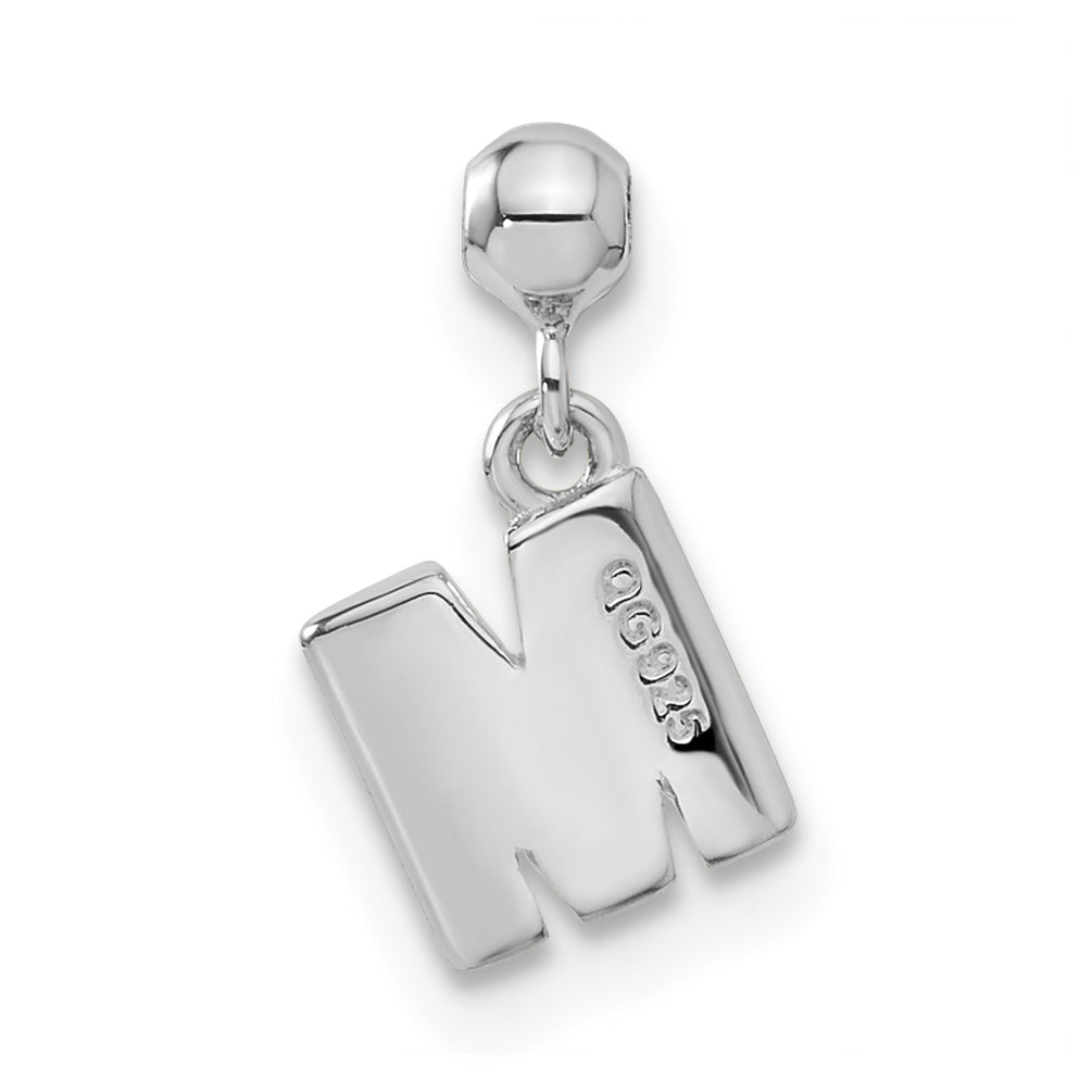 Sterling Silver Mio Memento Letter M Dangle Initial Charm