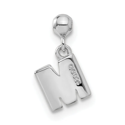 Sterling Silver Mio Memento Letter M Dangle Initial Charm