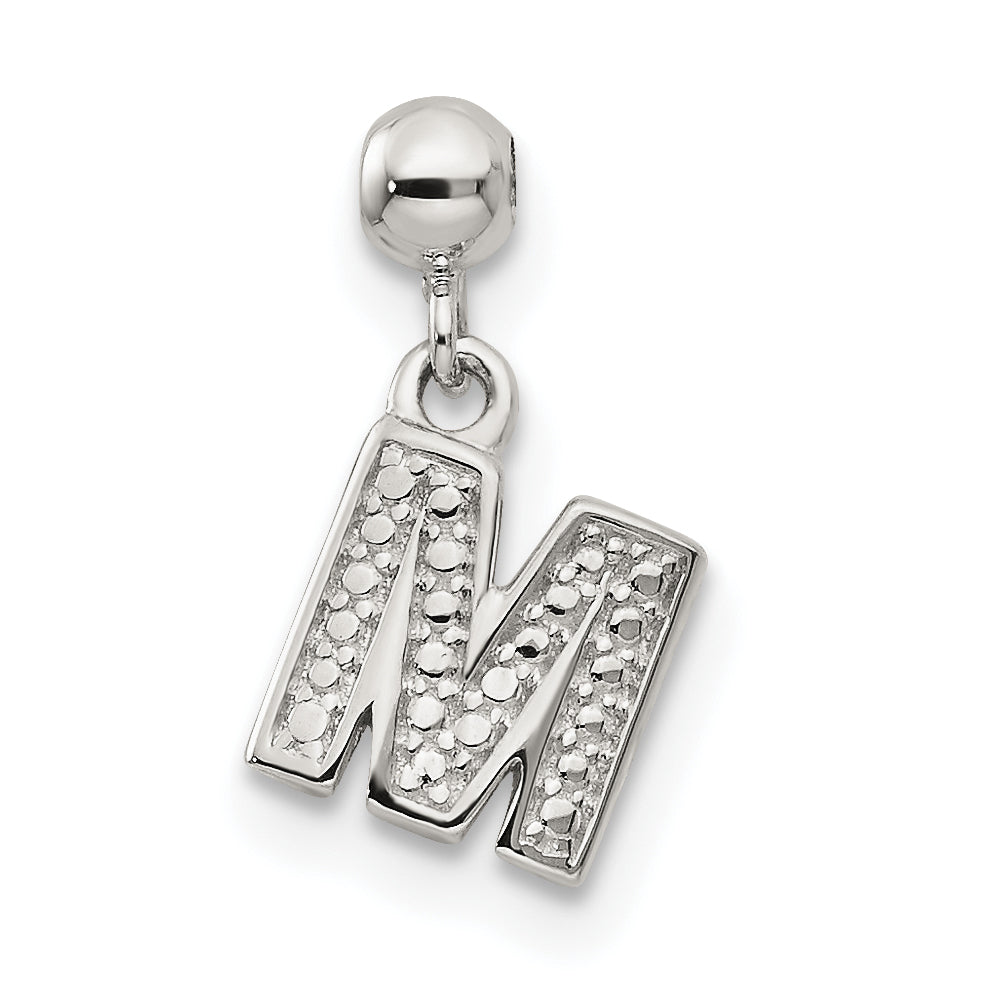 Sterling Silver Mio Memento Letter M Dangle Initial Charm