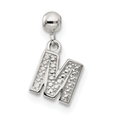 Sterling Silver Mio Memento Letter M Dangle Initial Charm