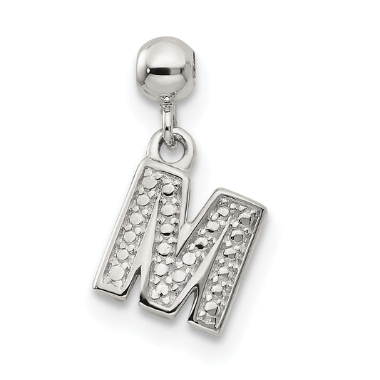 Sterling Silver Mio Memento Letter M Dangle Initial Charm