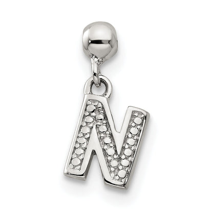 Sterling Silver Mio Memento Letter N Dangle Initial Charm