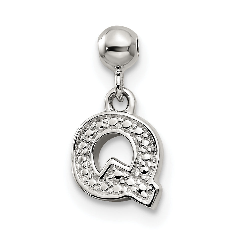 Sterling Silver Mio Memento Letter Q Dangle Initial Charm