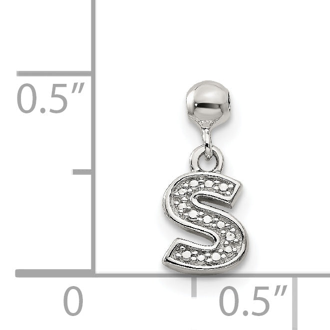 Sterling Silver Mio Memento Letter S Dangle Initial Charm