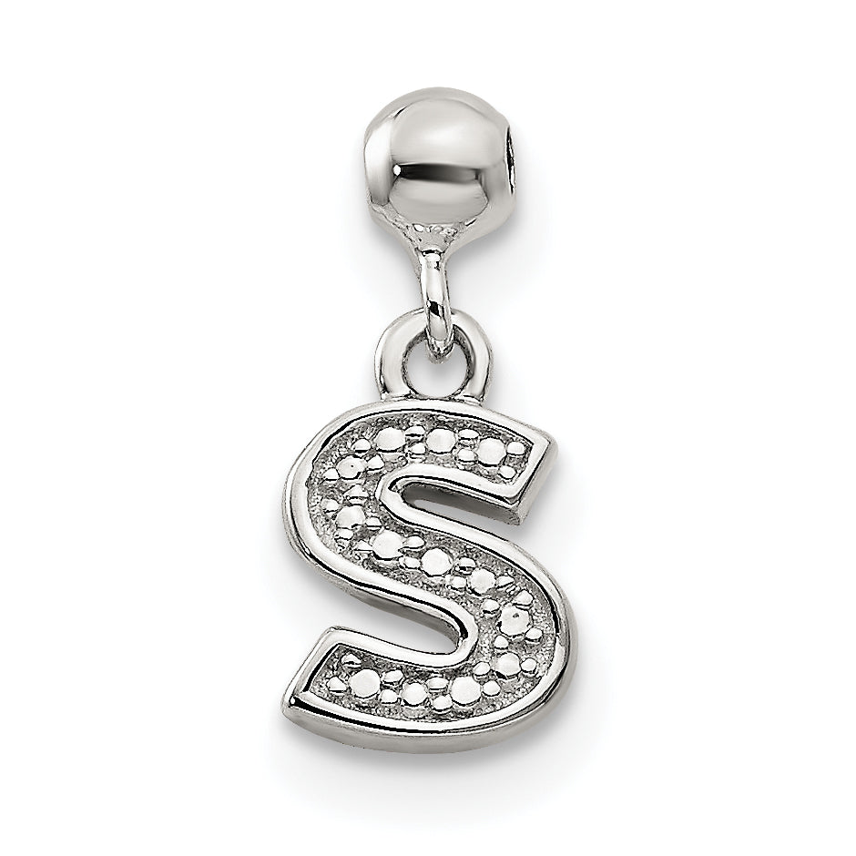 Sterling Silver Mio Memento Letter S Dangle Initial Charm