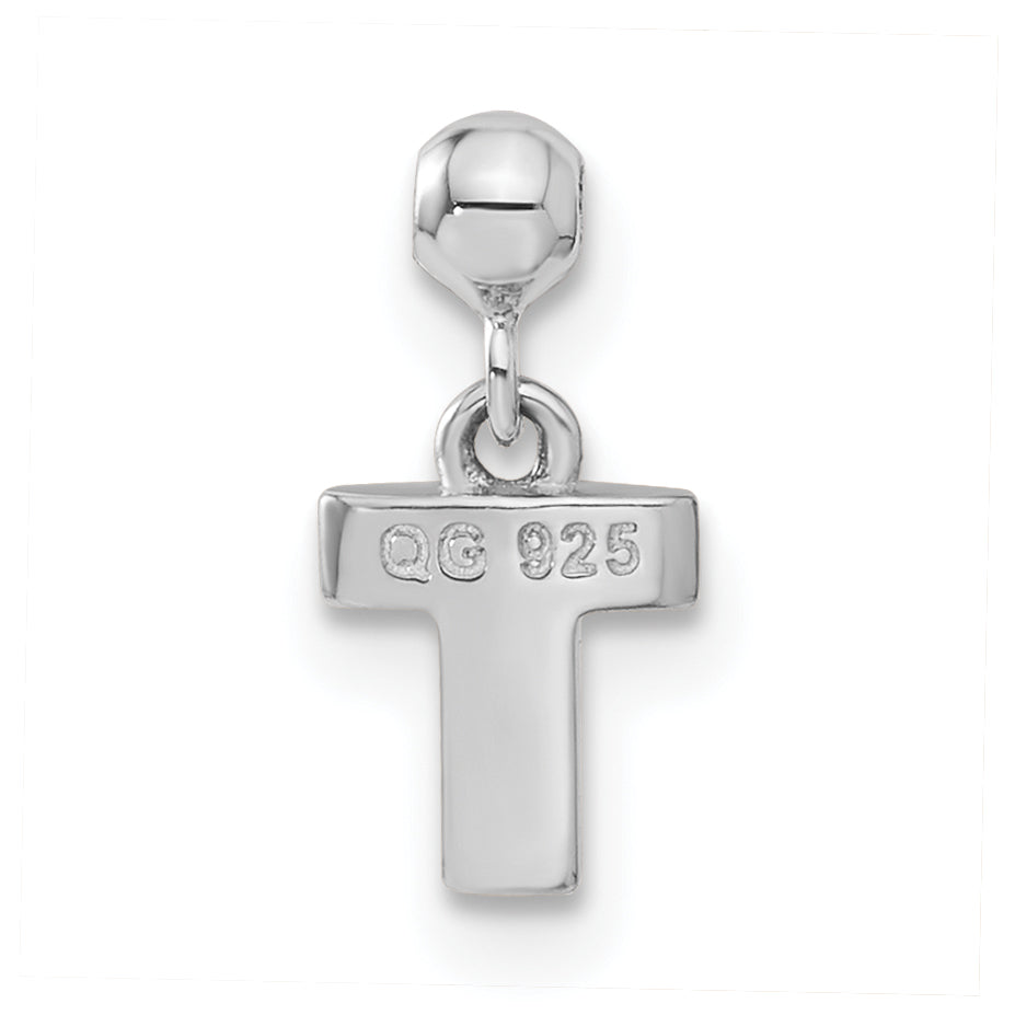 Sterling Silver Mio Memento Letter T Dangle Initial Charm