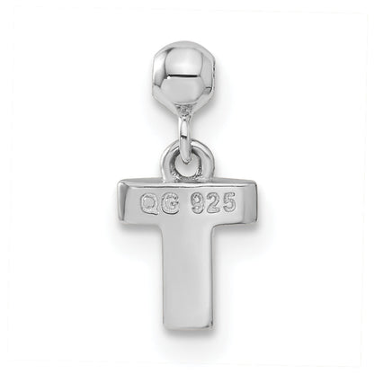 Sterling Silver Mio Memento Letter T Dangle Initial Charm
