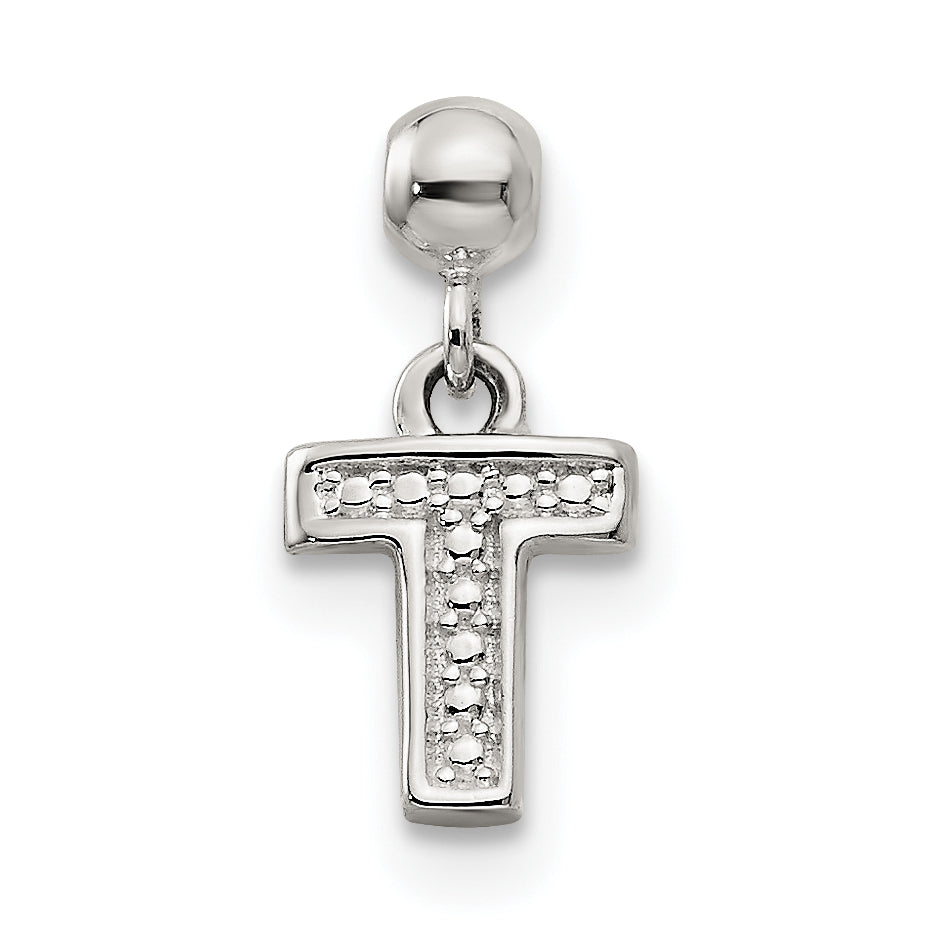 Sterling Silver Mio Memento Letter T Dangle Initial Charm