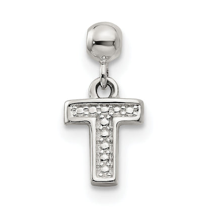 Sterling Silver Mio Memento Letter T Dangle Initial Charm