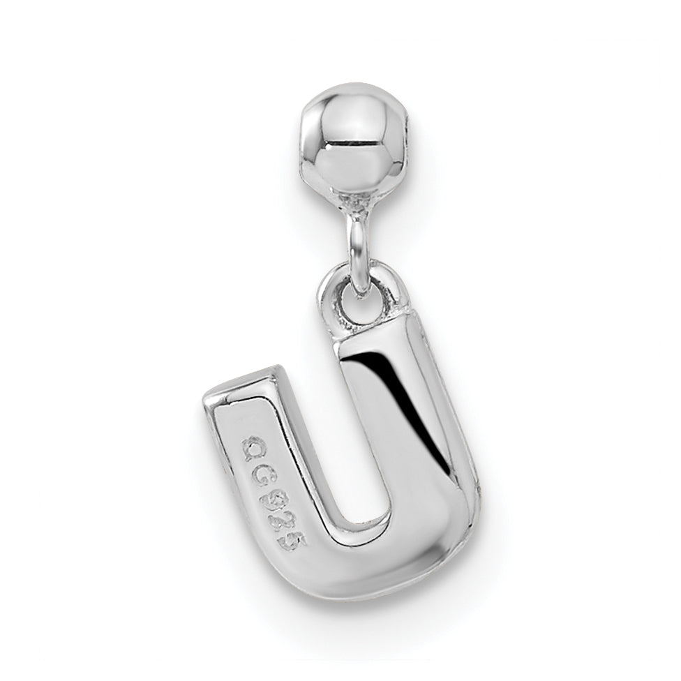 Sterling Silver Mio Memento Letter U Dangle Initial Charm