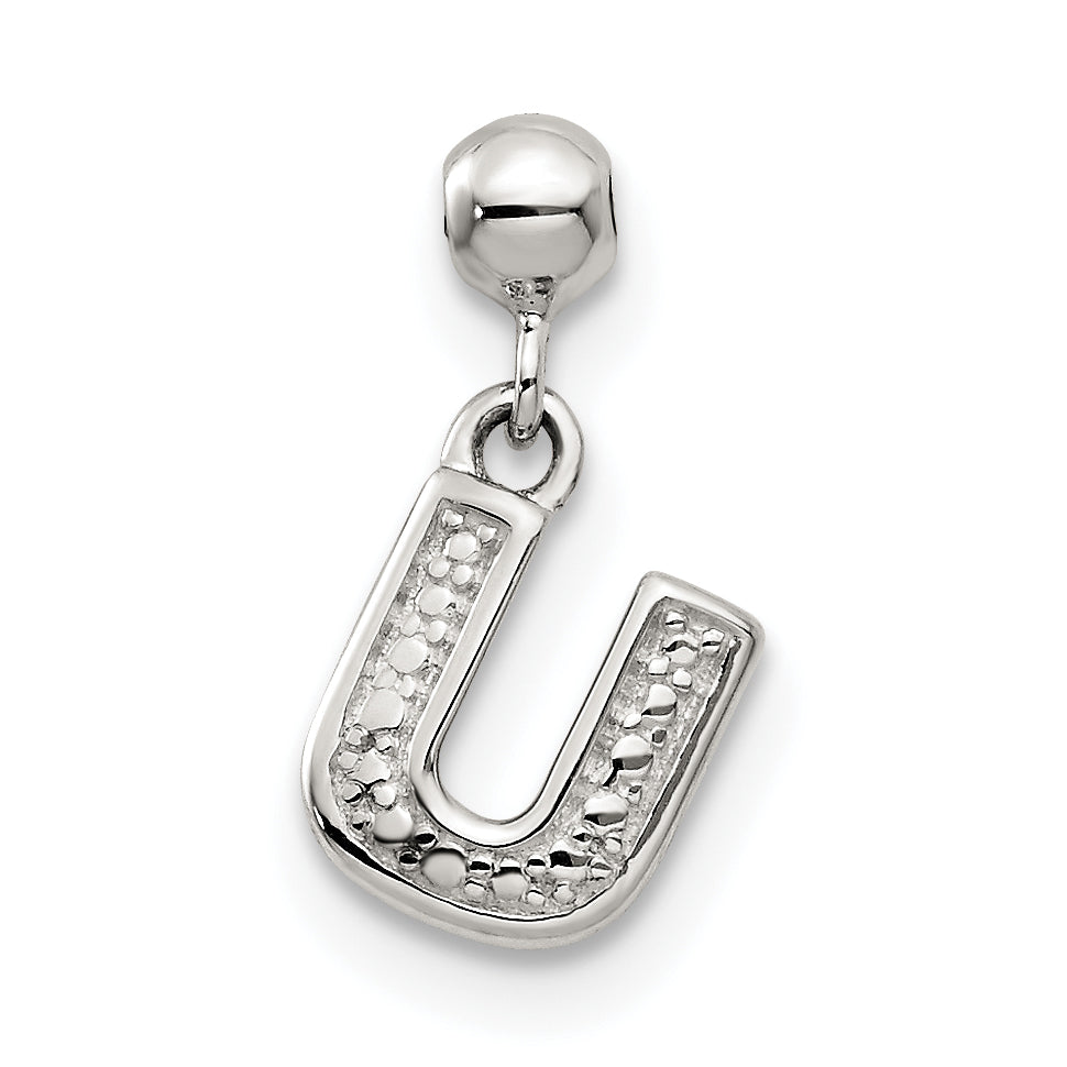 Sterling Silver Mio Memento Letter U Dangle Initial Charm