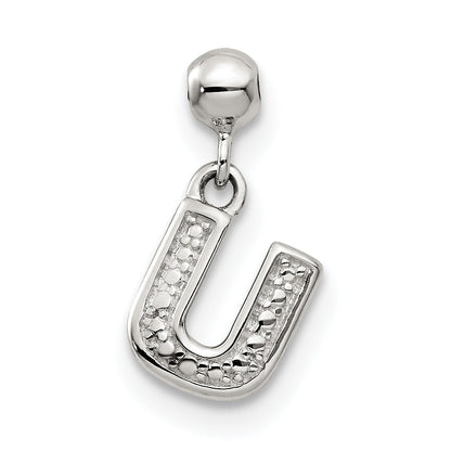 Sterling Silver Mio Memento Letter U Dangle Initial Charm