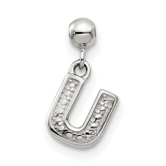 Sterling Silver Mio Memento Letter U Dangle Initial Charm