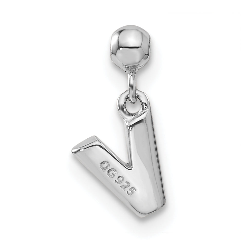 Sterling Silver Mio Memento Letter V Dangle Initial Charm