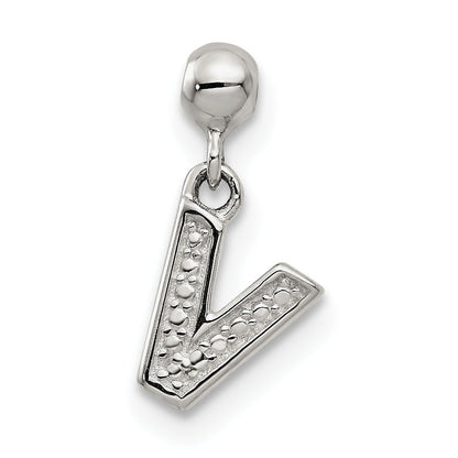 Sterling Silver Mio Memento Letter V Dangle Initial Charm