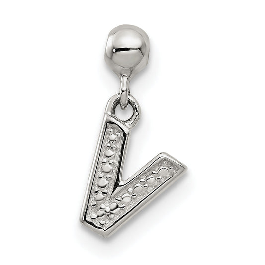 Sterling Silver Mio Memento Letter V Dangle Initial Charm