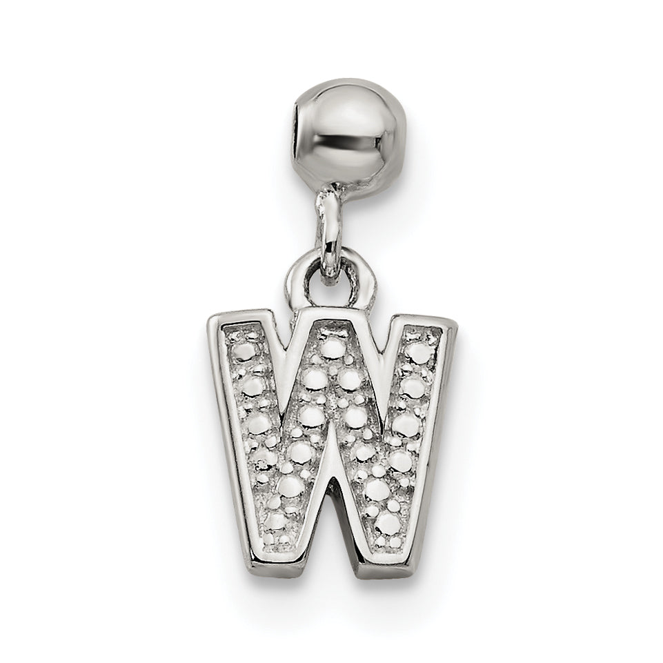 Sterling Silver Mio Memento Letter W Dangle Initial Charm