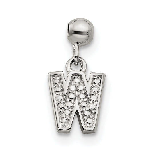 Sterling Silver Mio Memento Letter W Dangle Initial Charm