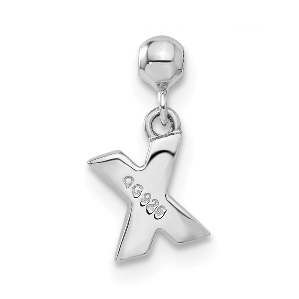 Sterling Silver Mio Memento Letter X Dangle Initial Charm