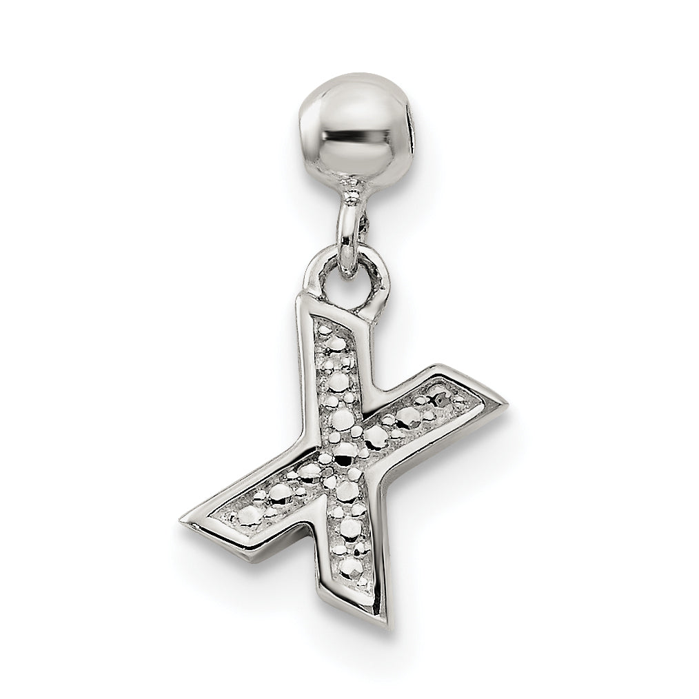 Sterling Silver Mio Memento Letter X Dangle Initial Charm