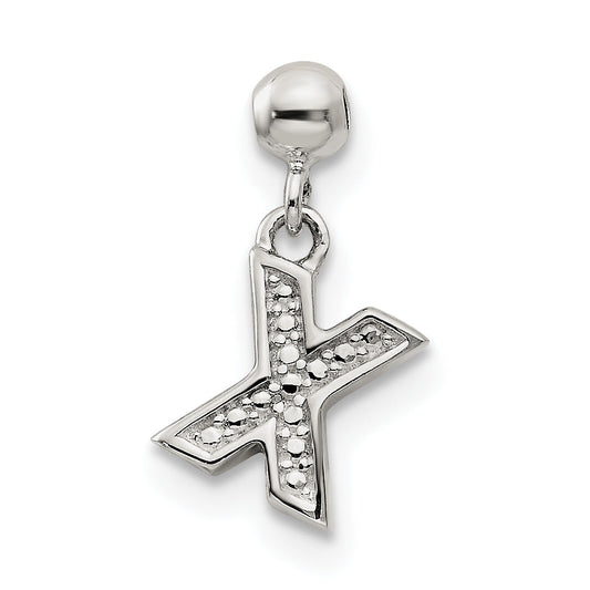 Sterling Silver Mio Memento Letter X Dangle Initial Charm