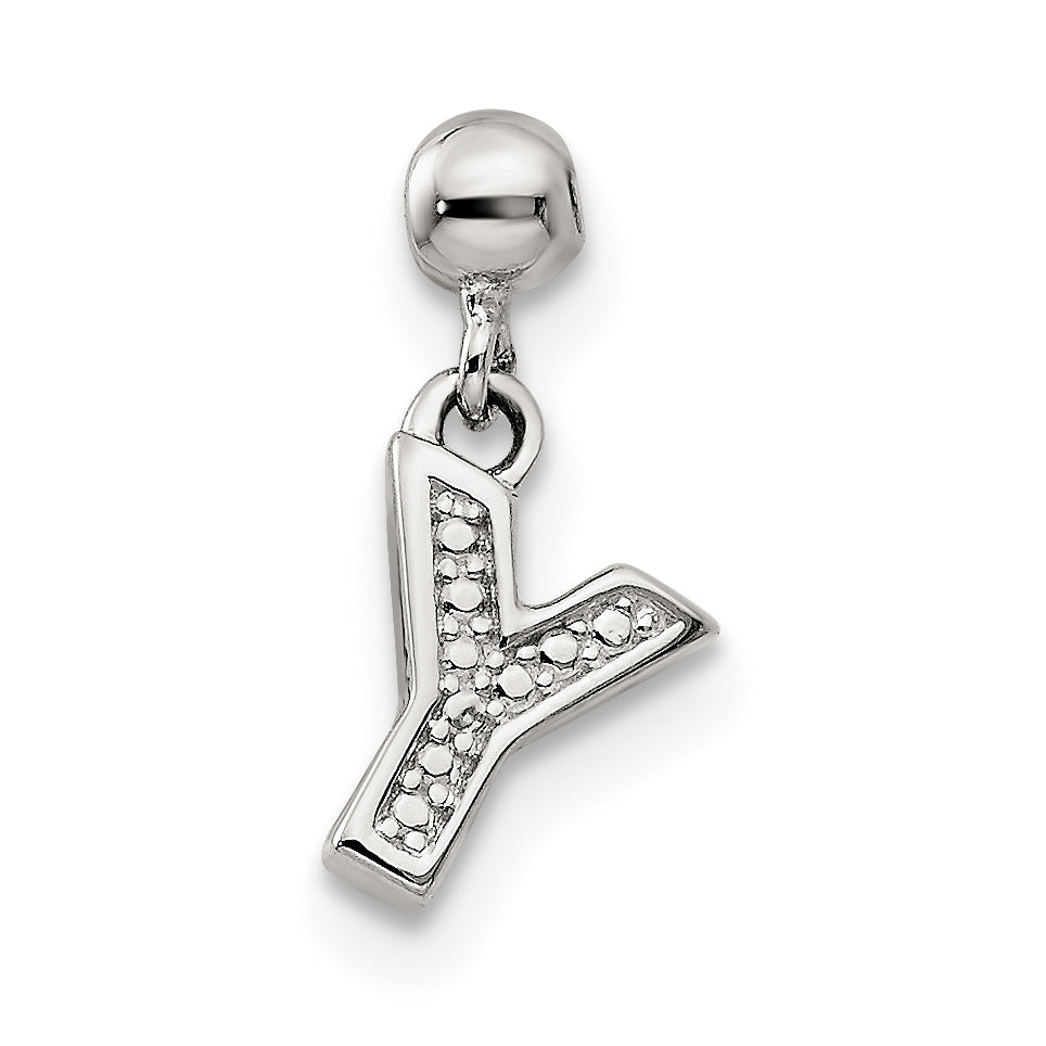 Sterling Silver Mio Memento Letter Y Dangle Initial Charm