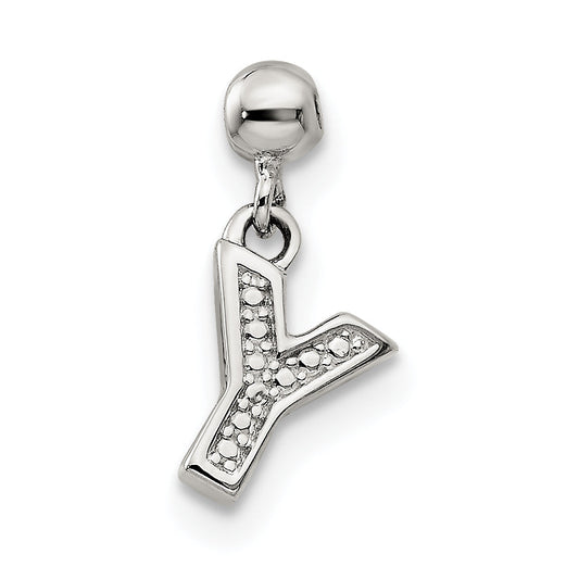 Sterling Silver Mio Memento Letter Y Dangle Initial Charm