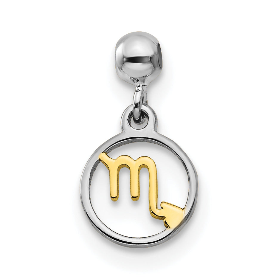 Sterling Silver Mio Memento Rhodium-Plated Gold-Tone Dangle Scorpio Charm