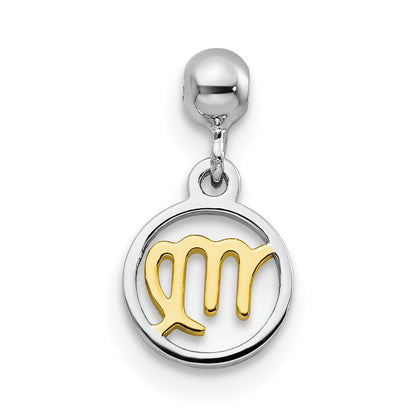Sterling Silver Mio Memento Rhodium-Plated Gold-Tone Dangle Virgo Charm