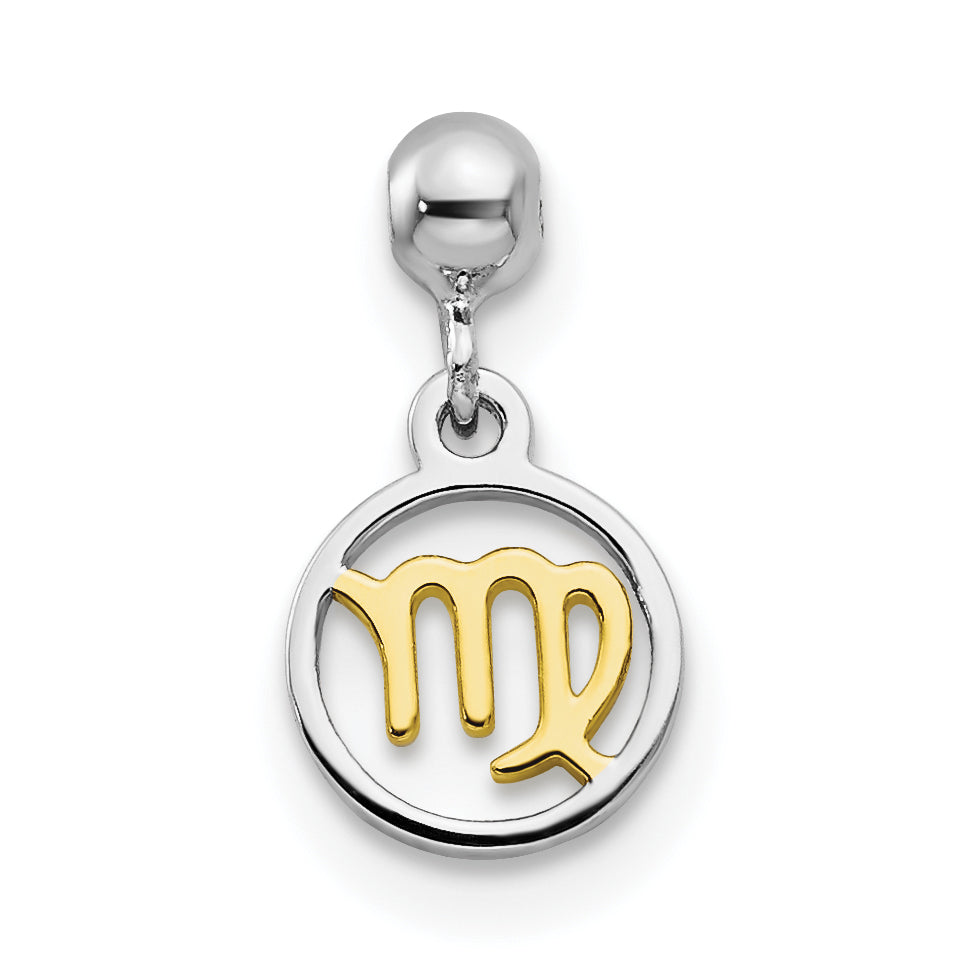 Sterling Silver Mio Memento Rhodium-Plated Gold-Tone Dangle Virgo Charm
