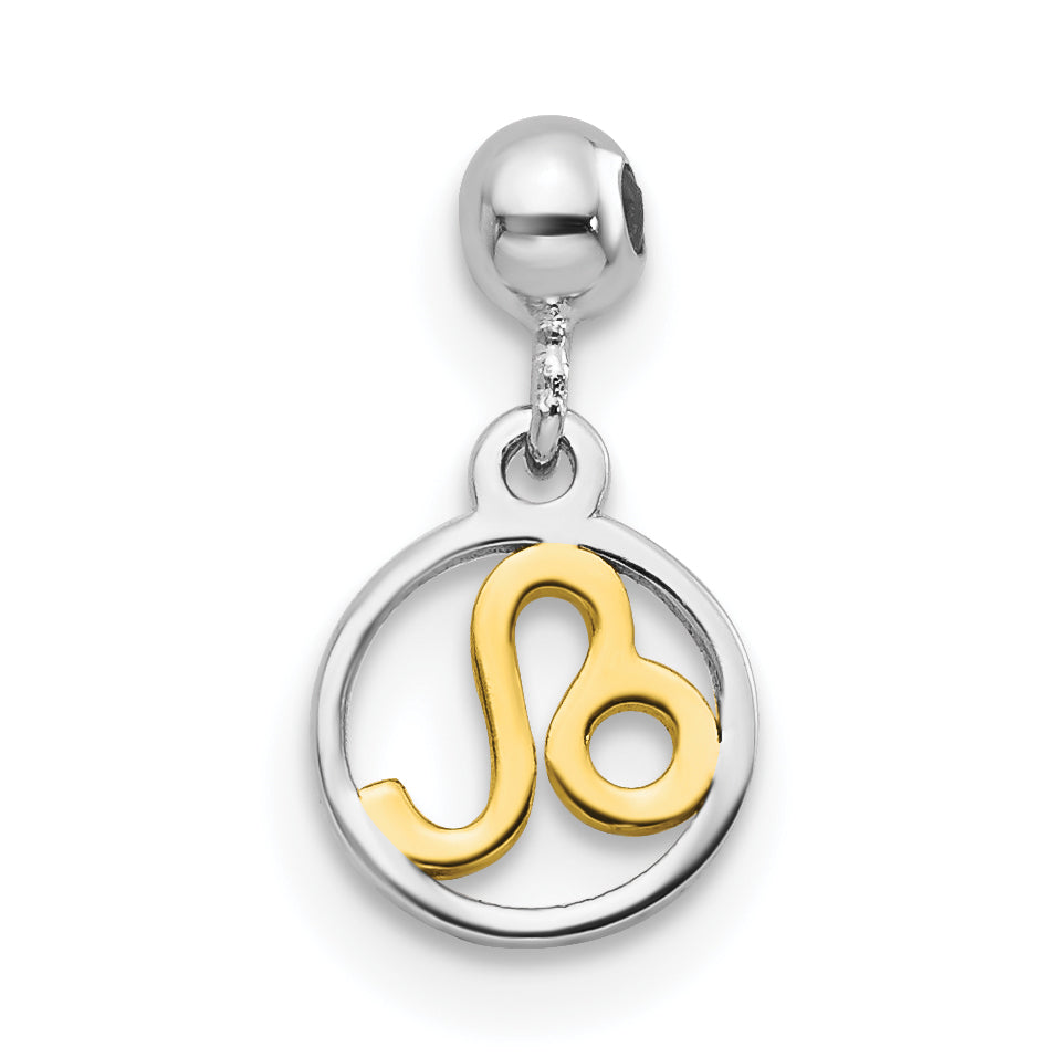 Sterling Silver Mio Memento Rhodium-Plated Gold-Tone Dangle Leo Charm