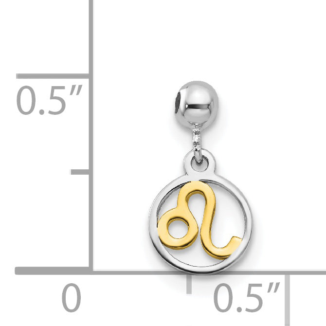 Sterling Silver Mio Memento Rhodium-Plated Gold-Tone Dangle Leo Charm