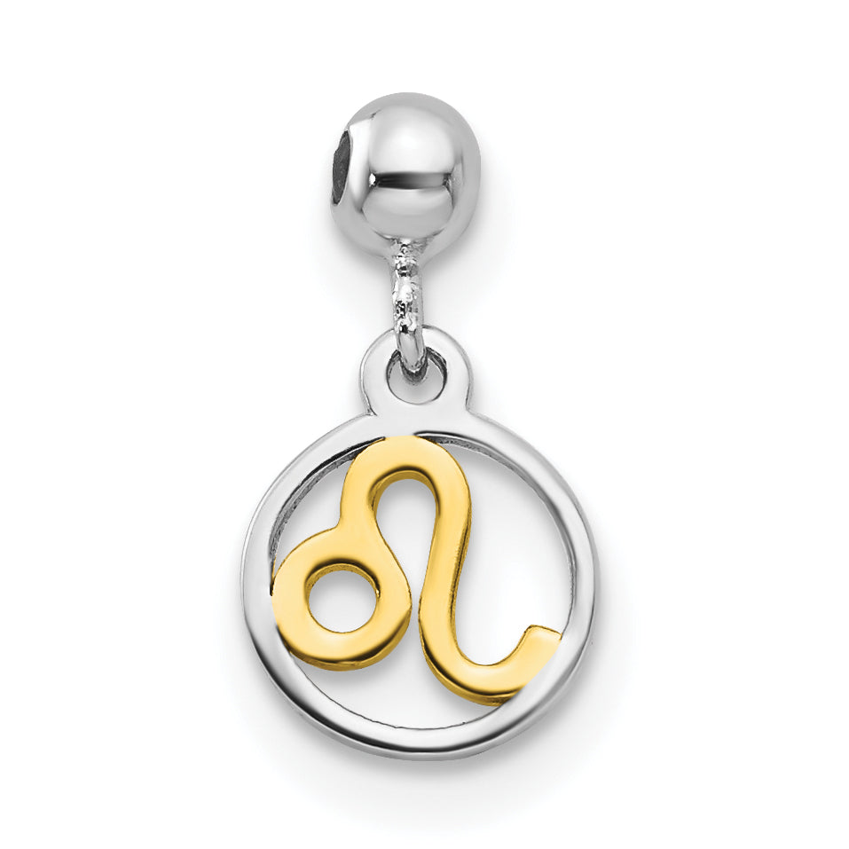Sterling Silver Mio Memento Rhodium-Plated Gold-Tone Dangle Leo Charm