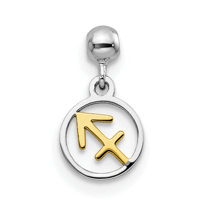 Sterling Silver Mio Memento Rhodium-Plated Gold-Tone Sagittarius Charm