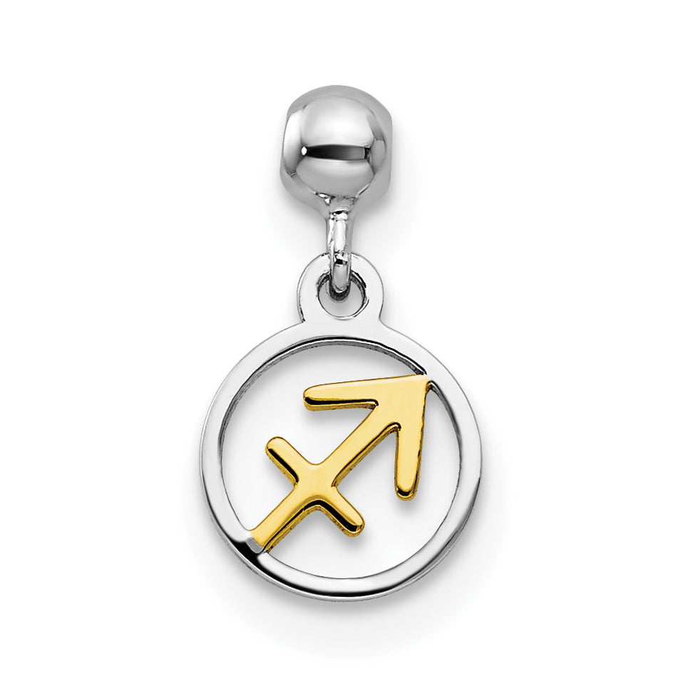 Sterling Silver Mio Memento Rhodium-Plated Gold-Tone Sagittarius Charm