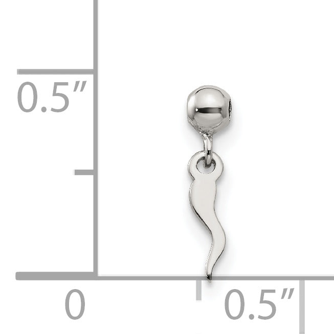 Sterling Silver Mio Memento Dangle Italian Horn Symbol Charm
