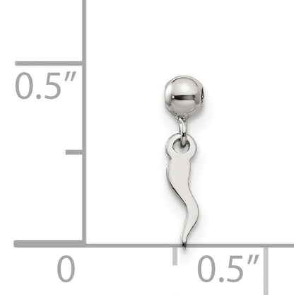 Sterling Silver Mio Memento Dangle Italian Horn Symbol Charm