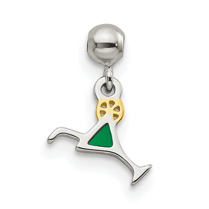 Sterling Silver Mio Memento Gold Tone With Enamel Cocktail Charm