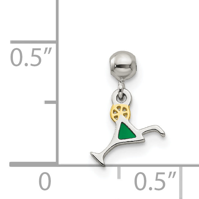 Sterling Silver Mio Memento Gold Tone With Enamel Cocktail Charm